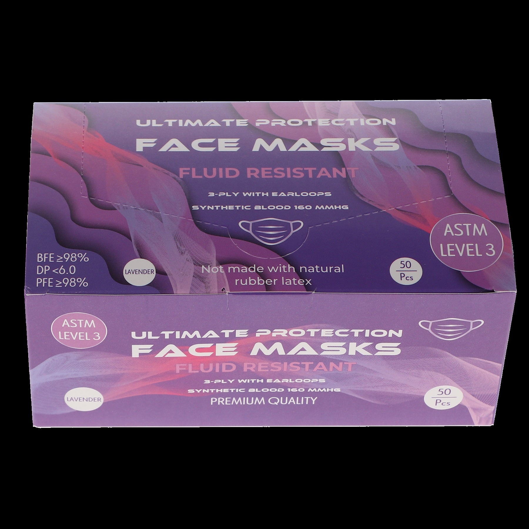 House Brand Dentistry 109134 HSB Earloop Face Masks 3-Ply ASTM Level 3 Lavender 50/Bx House Brand Dentistry 109134 HSB Earloop Face Masks 3-Ply ASTM Level 3 Lavender 50/Bx